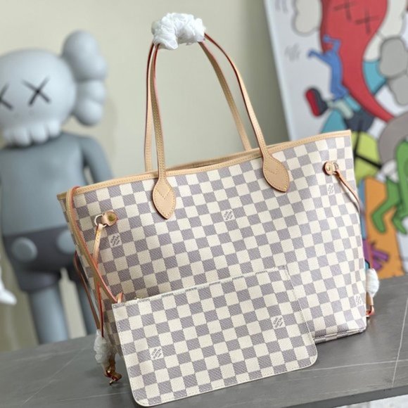 Louis Vuitton Bags Louis Vuitton Lv White Squares Neverfull